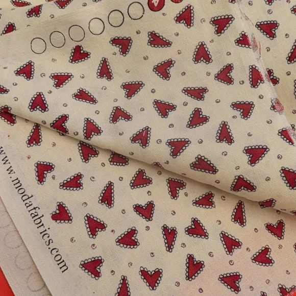 Moda Red Heart Scatter Cotton Fabric by Sandy Gervais - Picture 3 of 4